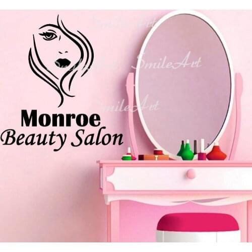 NEW Custom Name Beauty Salon Wall Stickers Modern Fashion Wall Sticker For Kids Room Living Room Home Decor Vinyl Decals