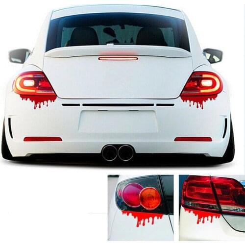New Design Blood Bleeding Car Stickers Reflective Car Decals Rear Front Headlight Sticker Door Window Car Body 1Pcs