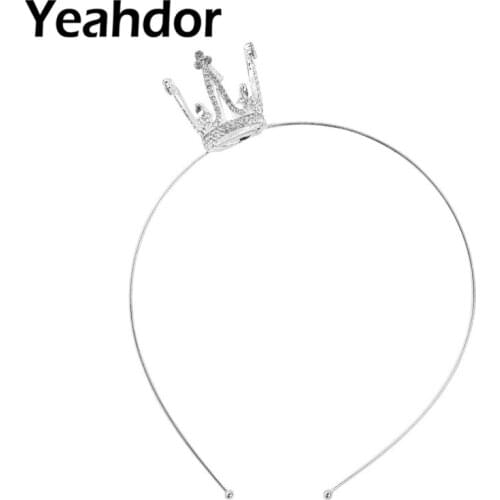 Wedding Flower Girls Tiara Crown Plated Mini Rhinestones Hair Hoop Kids Girls Headwear Children Birthday Party Crown Hairband