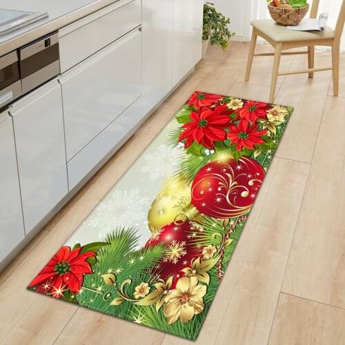 Christmas Kitchen Carpet Entrance Door Mat Bedroom Carpets For Living Room Home Hallway Bathroom Floor Balcony Mat Anti-Slip Rug