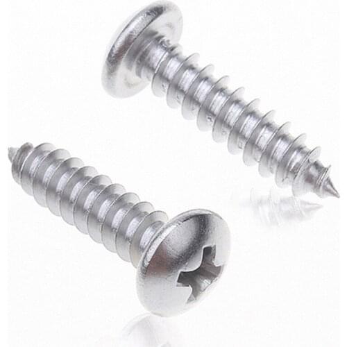 M2 M2.2 M2.6 GB/T845 Pan Head Self Tapping Screws Sheet Metal Screws Phillips Drive A2 304 Stainless Steel Length 4 -20mm