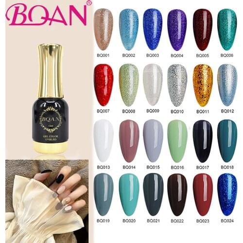 BQAN 12ml Glass Bottle UV Gel Nail Polish For Manicure Tool Need Nail Lamp Nail Lacquer Color Gel Varnish For Nails Art Painting