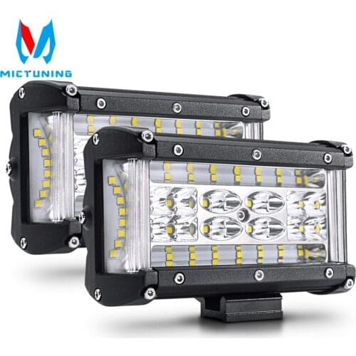 MICTUNING 10PCS 5" 72W LED Light Bar Spot Flood Combo Work Light Pods Offroad Driving Fog Lamp for 4X4 Truck ATV SUV J-eep Boat