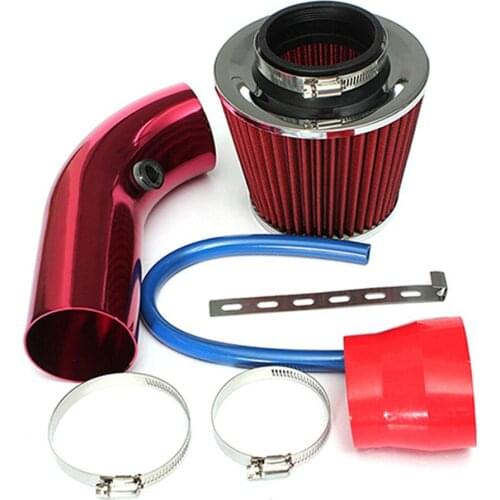 Universal 3 Inch Car Cold Air Intake Filter Alumimum Induction Kit Pipe Hose System Red