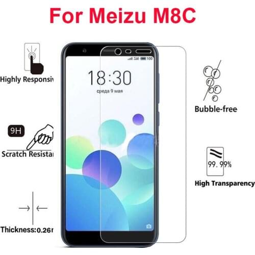 2.5D 9H Premium Tempered Glass For Meizu M8C 5.45" Screen Protector Toughened protective film For Meizu M8 C M8C Case Glass