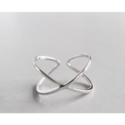 Fashion real 925 sterling silver cross rings for women fine jewelry, minimalism silver 925 female ring best friends accessories