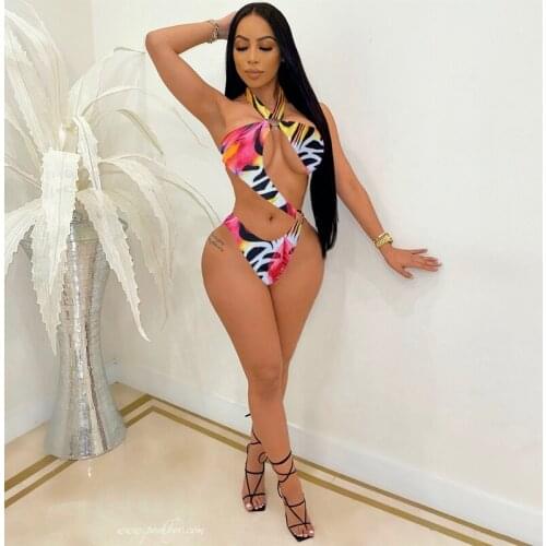 TNNAOFF Tie Dye Leopard Hollow Out Bodycon Bodysuit for Women 2021 Summer Beachwear Swimsuit Sexy One Piece Club Short Rompers