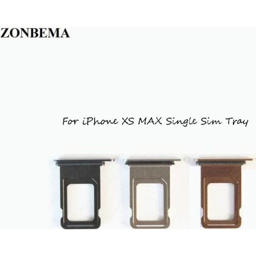 ZONBEMA 50pcs Original New Sim Card Adapter For iPhone XS XS MAX Double Single Sim Card Tray Slot Holder Replacement