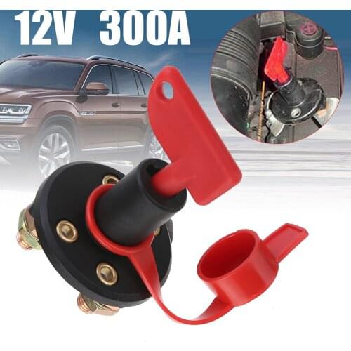 1pc M10 Copper Screw 300A Car Battery Isolator Disconnect Safety Cut Off Switch Removable Key For Auto Marine ATV Accessories