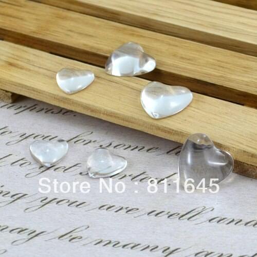 10mm transparent heart shape glass cabochon,pendant setting cabochon (200pcs/lot)