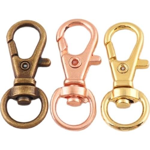 10 PCS Metal Clip Lobster Clasp Swivel Trigger Hook gold/antique bronze/rose gold DIY Craft KeyRing Outdoor Backpack snap hook