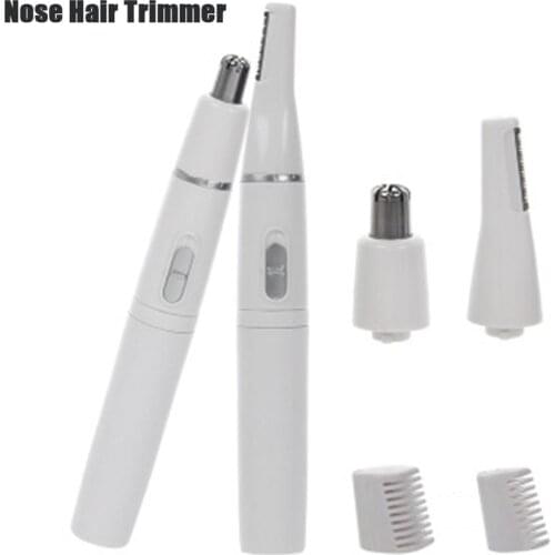 2-in-1 Facial Hair Trimmer Nose Ear Hair Shaver Trimmer Eyebrow Scraper Safe Face Care Razor Cleaner for Men Women