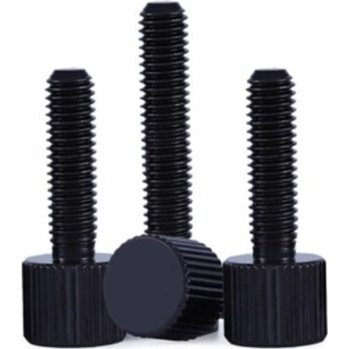 20pcs M2 M2.5 M3 M4 M5*5/6/8/10/12/15 Steel with black Knurling Flat Head Knurled Thumb Screw Hand Tighten Screws