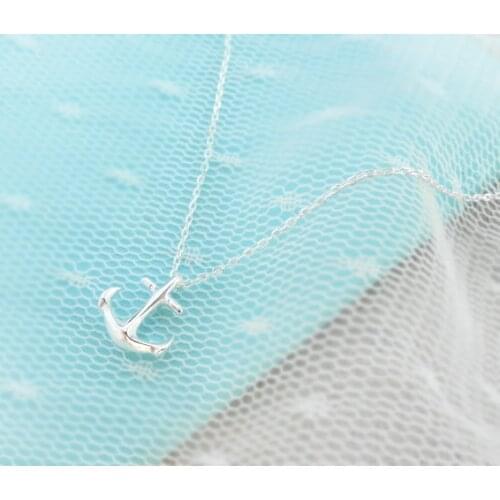 30 Nautical amulet lucky Tiny Boat Anchor charm Necklace Sideways Mens Navy beach Boat Hooks pendant Necklace for Women jewelry