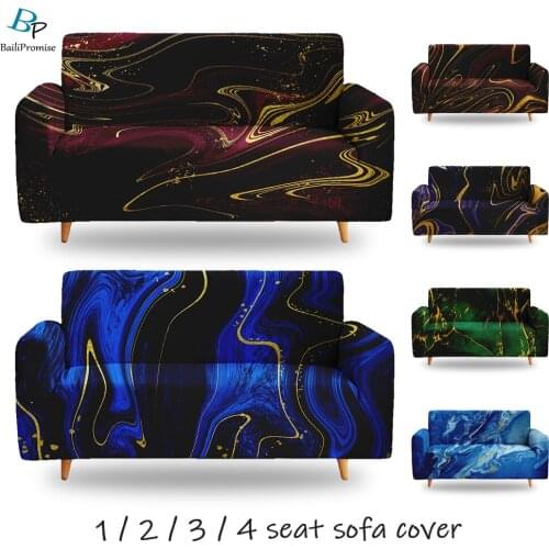 3D Print Marble Pattern Elastic Couch Customize Sofa Cover Living Room Bedroom Luxury Soft Sofa Set 1/2/3/4-seater Home Decor