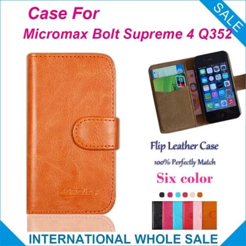 6 Colors Hot! 2016 Micromax Bolt Supreme 4 Q352 Case,High Quality Leather Exclusive Case For Micromax Bolt Supreme 4 Q352