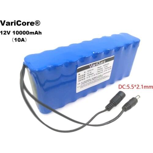 VariCore New Protection 12V 12000mAh battery pack 18650 Li Ion 12Ah Monitor/ Sound/ Camera battery with PCB
