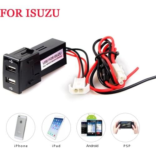 Auto Modification Accessories 2usb Dual USB 2.4A Car Styling Original Position Socket Car Charger Car Power for Isuzu 36*22mm