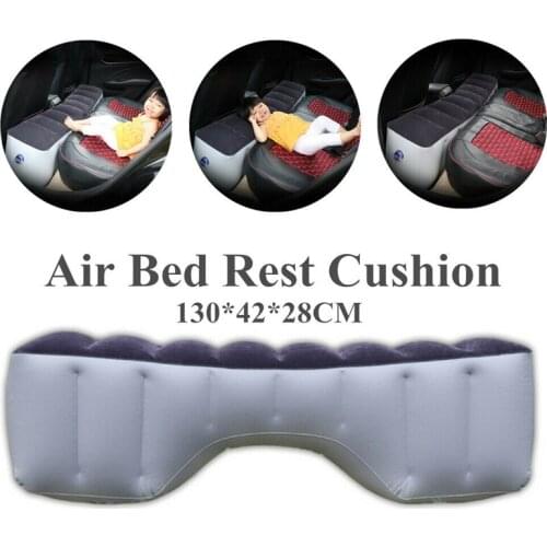Car Inflatable Mattress Split Body Travel Back Seat Outdoor Air Bed Cushion Pillows Pad