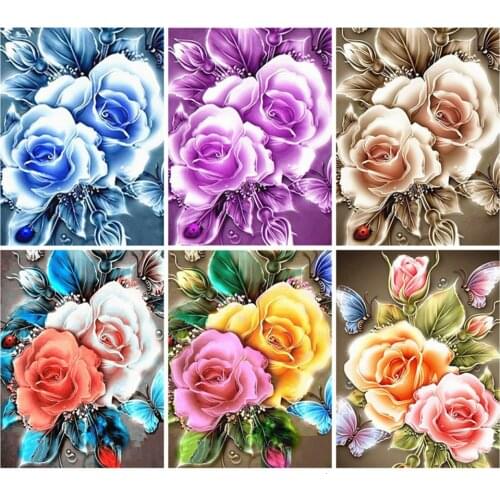 AZQSD Diamond Painting Full Square Rose Rhinestones Diamond Art Flower Embroidery Sale 5d Diy Home Decor Gift Cross Stitch