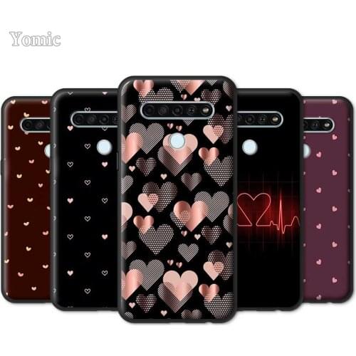 Animal Cute Love Heart Case for LG K40s K41s K61 K50s G6 G7 G8 ThinQ K40 K50 K42 K71 K52 Black TPU Phone Bags Soft Cover