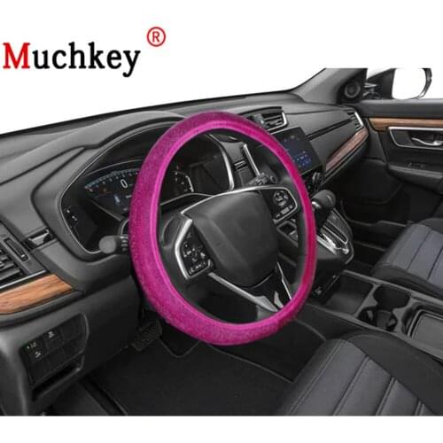 MUCHKEY Brand For Honda CR-V 2020 Car Steering Wheel Cover Luxury Crystal Leather Anti-Slip Auto Accessories Interior