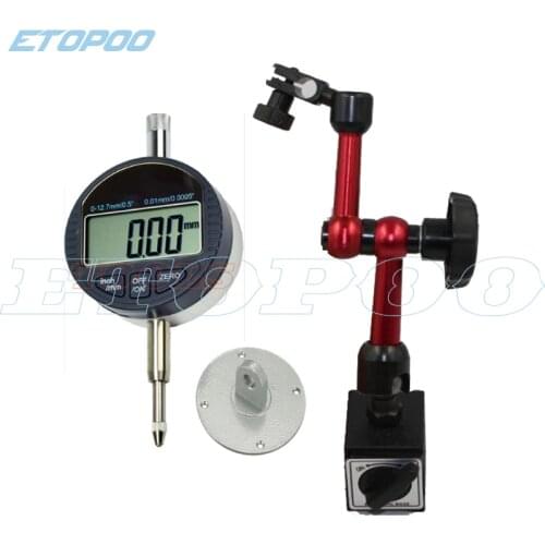 0-12.7mm/0.5'' 0.01mm Digital Dial Indicator 0-25.4mm 1" indicator With Mini Magnetic Base Holder Gauge Caliper Measuring Tools