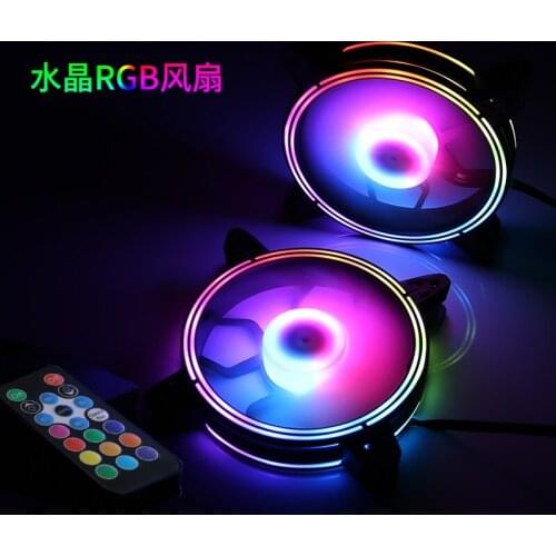 Coolangel Case Fan PC Cooling RGB Fan with IR Remote Quiet Computer Case CPU Cooler and Radiator Computer Components 120mm fan