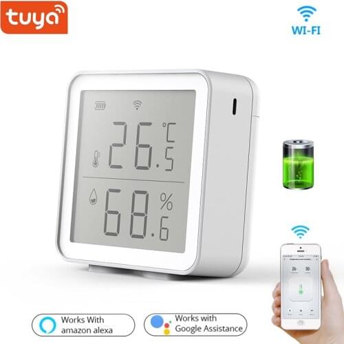 Tuya WiFi Smart Home Temperature And Humidity Sensor Needn't gateway Work with Alexa Google Automation Security Alarm Detector