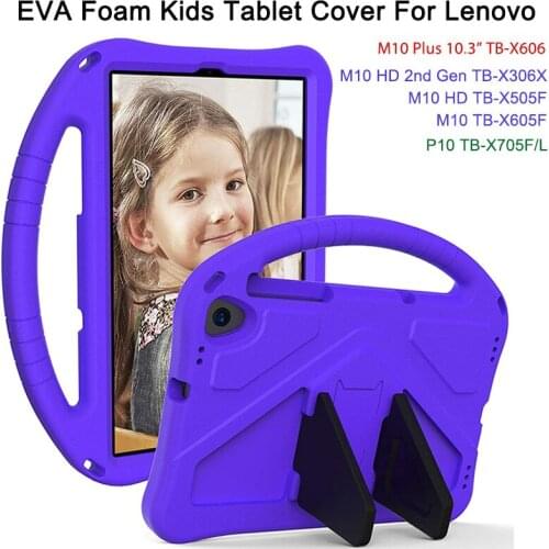 For Lenovo 2019 10.1" Tab P10 TB-X705 Tablet Case for Kids - Durable Lightweight EVA Shockproof Protective Handle Stand Cover