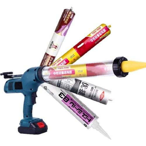 Electric Glass Glue Gun Rechargeable Silicone Caulking Double-tube Gap Grout Filling Seals Tool Renovation Machine Home DIY Kit