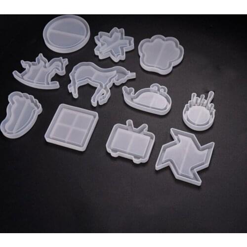 2019 New Quicksand Mold Snowflake Round Square Model DIY Handmade Pendant Jewelry Tools Making Silicone Molds Crystal Epoxy Mold