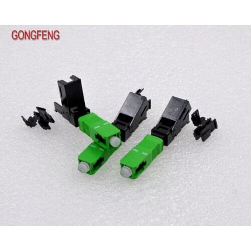 GONGFENG 10pcs NEW Single Mode FTTH Embedded Optic Fiber Quick Connector SC\APC Fast Connector Special Wholesale