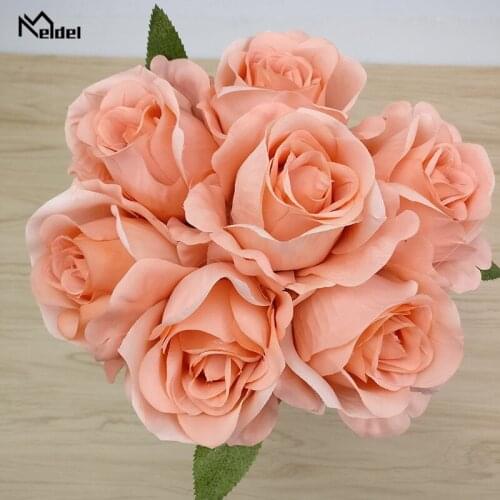 Artificial Silk Roses Flowers Bouquet 7 Heads Roses Flores Bridal Bouquet Wedding Table Home Party DIY Decor Fake Flowers Roses