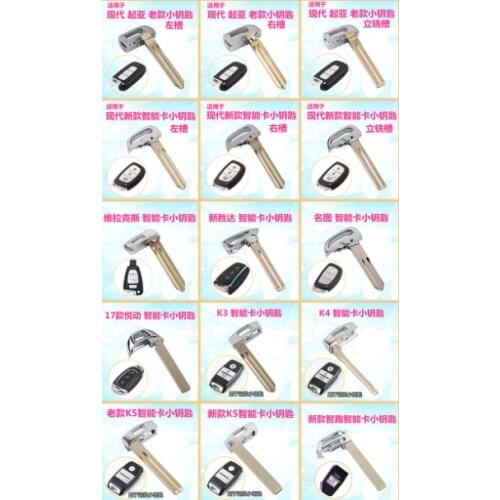 Emergency key for Hyundai I30 Ix35 Equus Genesis Velo Sonata Elantra For Kia K2 K5 Sportage Forte Remote Blank Smart Key Blade