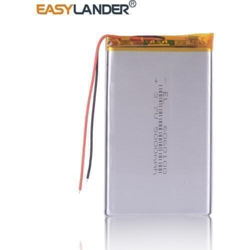 High capacity 6060100 3.7V 5000mAh Rechargeable Li polymer Li ion battery For dvb power bank DVR PDF table pc