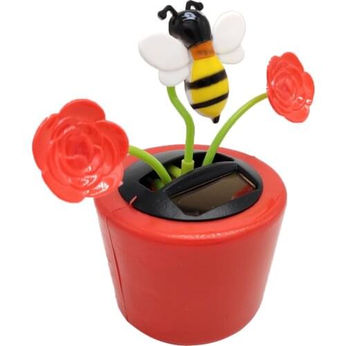 Cute Red Color Solar Powered Shaking Plant Home Office Desk Decoration Kids