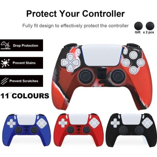 Soft Rubber Case Thumb Stick For PS5 Soft Silicone Cover For PS5 Controller Protection Case For PS5 Gamepad For PS5 Accessories