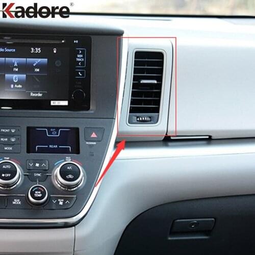For Toyota Sienna 2010-2016 ABS Matte Interior Accessories AC Air Conditioning Vent Trim Cover Sticker 2011 2012 2013 2014 2015