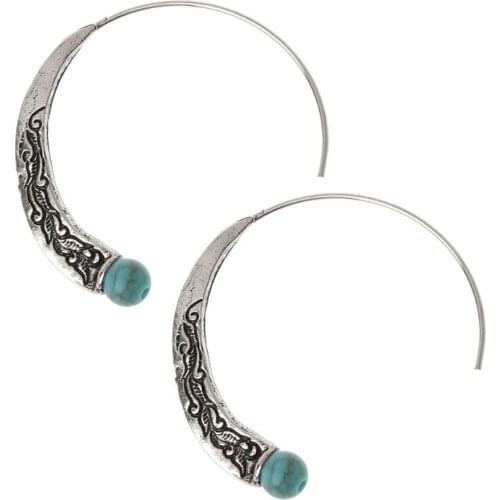 2021 new ANGELADY 1 pair circle boho earrings retro Tibetan Gypsy Indian Bollywood ethnic earrings womens jewelry