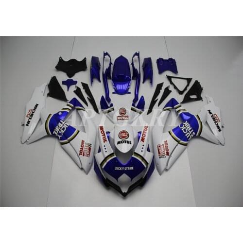 New ABS Plastic Shell Motorcycle Fairing kit Fit For Suzuki GSXR600 GSXR750 K8 2008 2009 2010 08 09 10 Bodywork Set White Blue