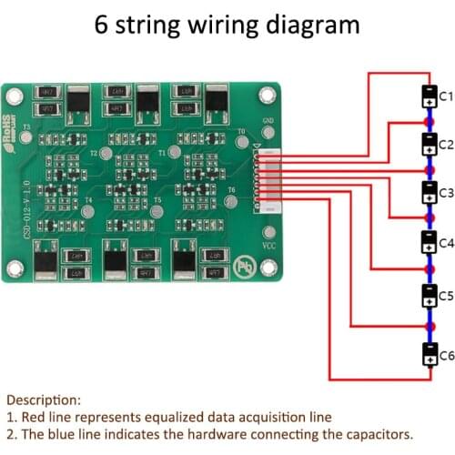 2.7V 100F 200F 220F 300F 500F 2000F 1200F 650F Balanced Protection Board 6 Series Super Capacitor 6 Ceries 3000F