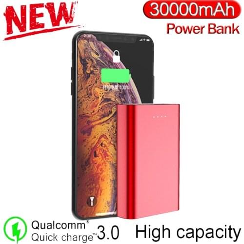 30000mAh Fast Charging Portable Power Bank With 2 USBPorts Digital Display High CapacityPowerBank for Xiaomi Samsung IPhone