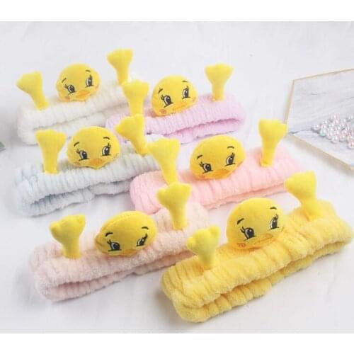 Hair band duck Sweet Wool Cartoon Headband For Children Girls Soft Washing Face Makeup Elastic Hair Band Hot Sale