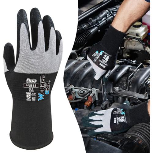 1 Pair Garden Gloves Nylon Garden Genie Rubber Gloves Quick Easy to Dig and Plant gant de jardin WG-555