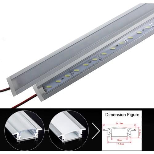 15pcs/lot LED Bar Light 50cm 36leds DC 12V led luces strip smd 5050 for kitchen wardrobe With Aluminum Profile and pc cover