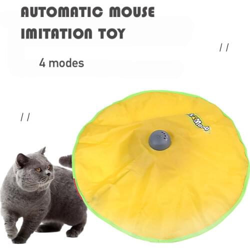 4 Speeds Smart Cat Toys Electric Undercover Mouse Tail Fabric Moving Feather Interactive Toy For Cat Kitty Automatic Pet Toy