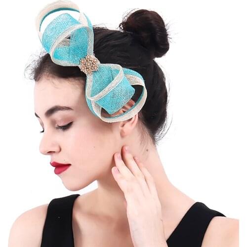 Sinamay Wedding Fashion Fascinator Accessories Bride Mariage Headwear Hair Clip Sinamay Party Tea Dinner Headdress Formal Dress