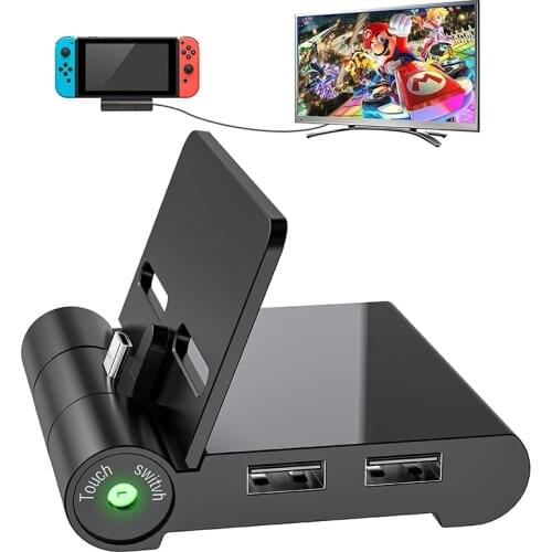 Nintendo Switch TV Dock Compatible with Switch Mini Portable Foldable Charger TV Adapter 1080P HDMI and 3.0 USB Play Stand Charg