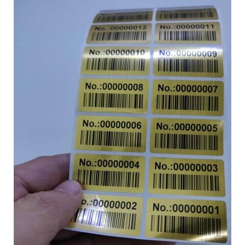1000 Numbering Stickers Sequential Number Labels Numbering Stickers 1.57" x 0.7" 40mm x 20mm